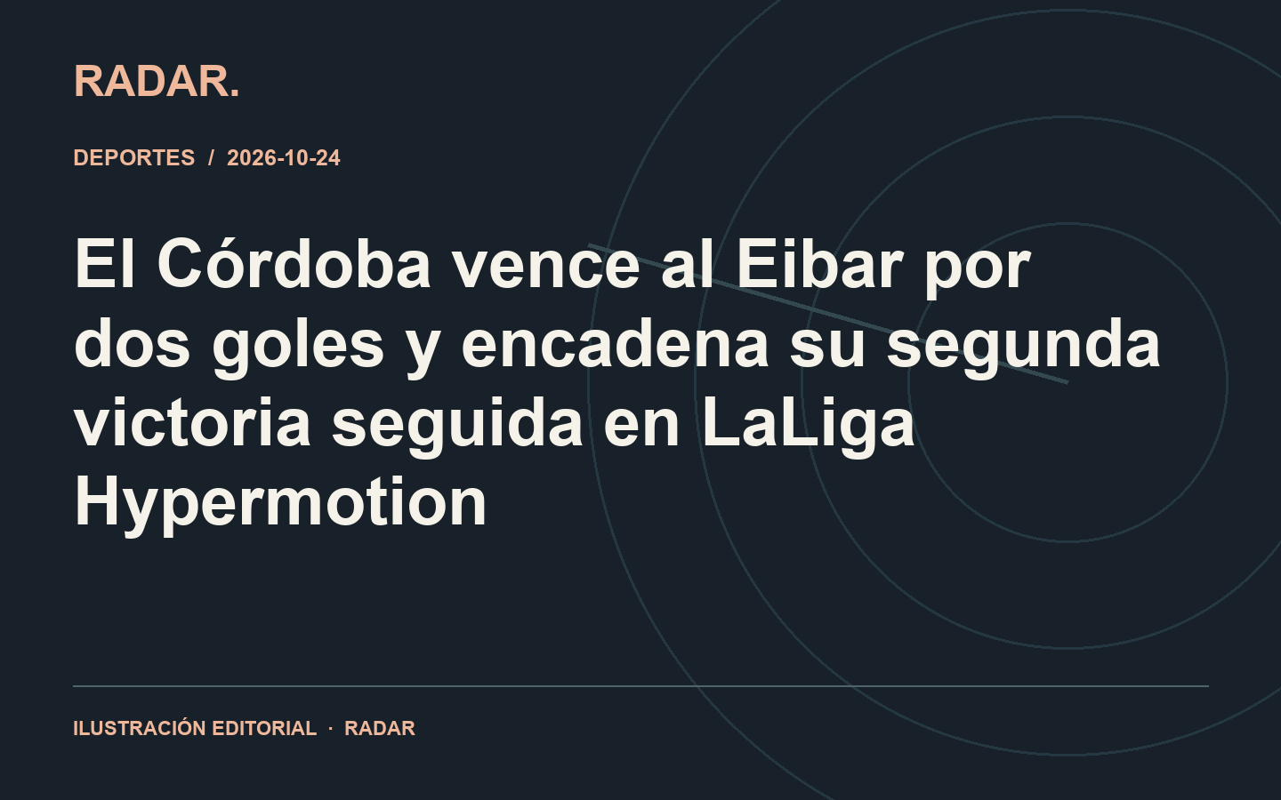 Ilustración editorial: El Córdoba vence al Eibar por dos goles y encadena su segunda victoria seguida en LaLiga Hypermotion
