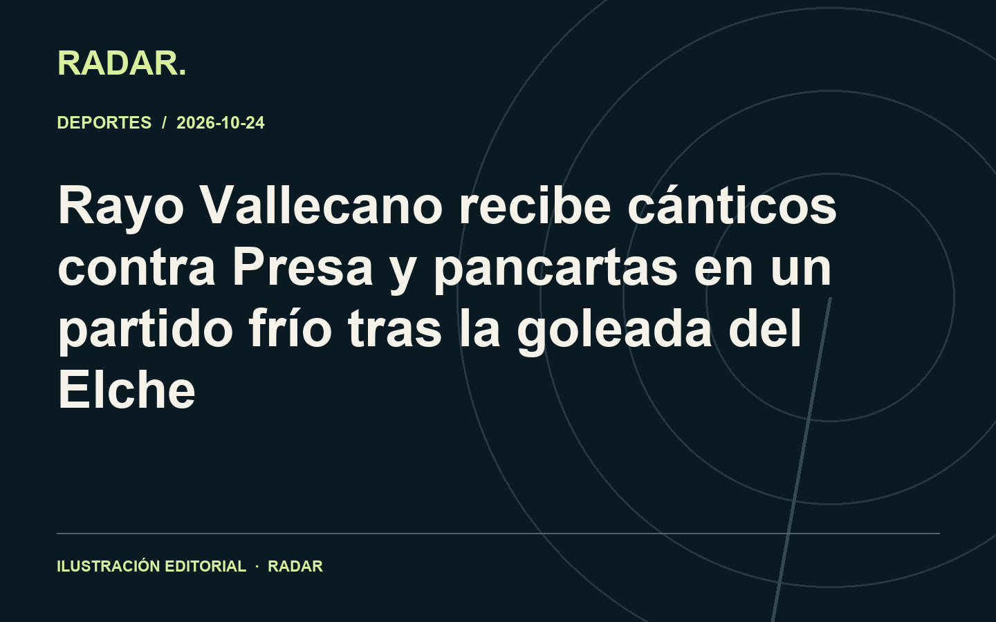Ilustración editorial: Rayo Vallecano recibe cánticos contra Presa y pancartas en un partido frío tras la goleada del Elche