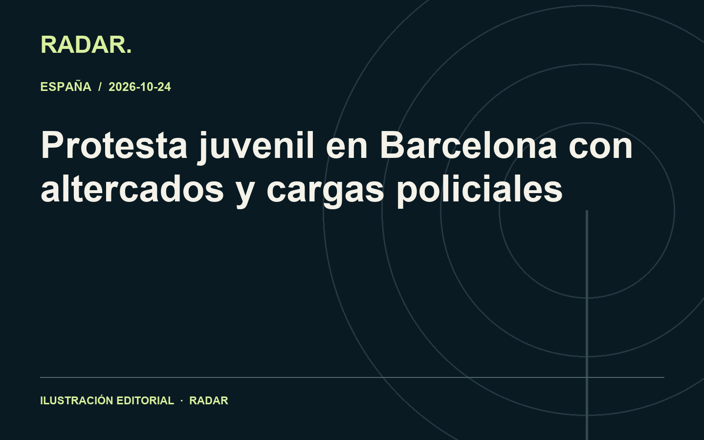 Ilustración editorial: Protesta juvenil en Barcelona con altercados y cargas policiales
